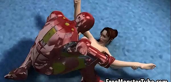  3D Wonder Woman sucks cock and gets fucked hard